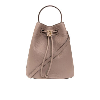 Light Saddle Brown  Logo Plaque Drawstring Bucket Bag