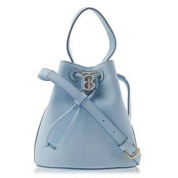 Mini TB Drawstring Bucket Bag In Pale Blue