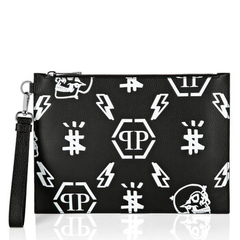 Monogram Print Minaudiere Leather Clutch