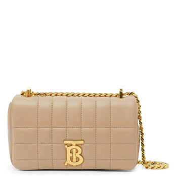 Oat Beige Quilted Leather Mini Lola Bag