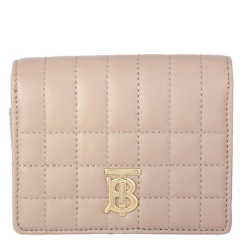 Oat Beige TriFold Quilted Wallet