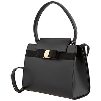 Black Vara Bow Leather Satchel