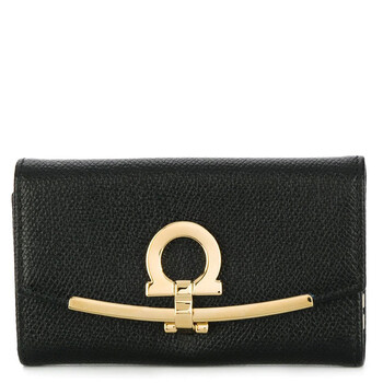 Salvatore Ferragamo Gancini Clip Keycase In Black