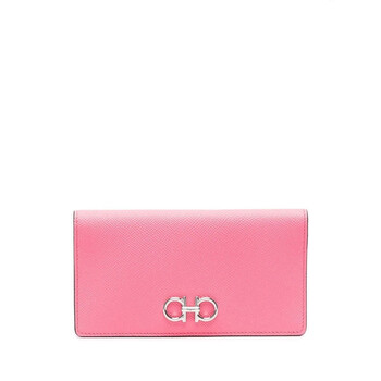 Salvatore Ferragamo Pink Leather Gancini Continental Wallet