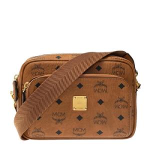 Aren Small Crossbody in Visetos  Cognac