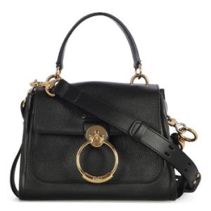 Black Leather Mini Tess Day Bag