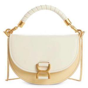 Chole Misty Ivory Marcie Leather Shoulder Bag