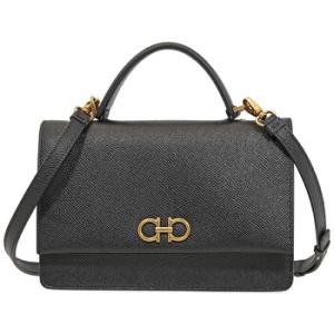 Gancini Mini Crossbody Bag in Black