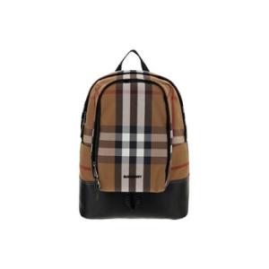 Large Check Pattern Backpack  Brown