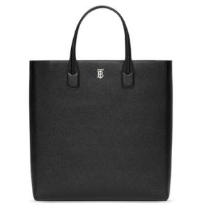 Monogram Motif Leather Slim Tote Black