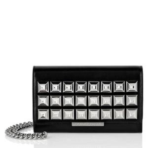 Pyramid Studded Leather Clutch