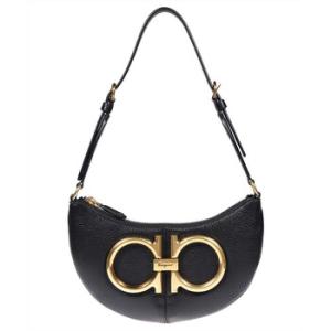 Salvatore Ferragamo Black Maxi Gancio Shoulder Bag