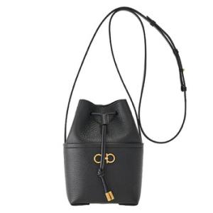 Salvatore Ferragamo Black Mini Gancini Bucket Bag