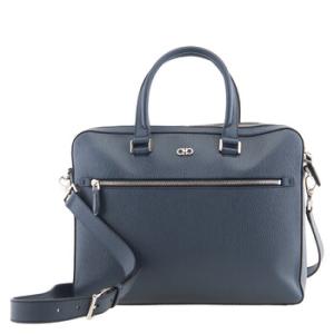 Salvatore Ferragamo Blue Revival Gancini Business Bag