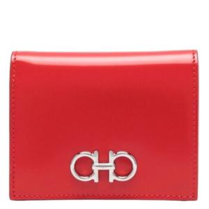 Salvatore Ferragamo Red Gancini Compact Wallet