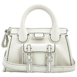 White Edith Top Handle Bag