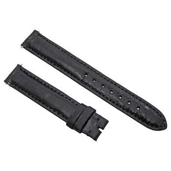 14 MM Matte Black Crocodile Leather Strap