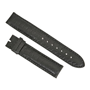 18 MM Matte Black Alligator Leather Strap