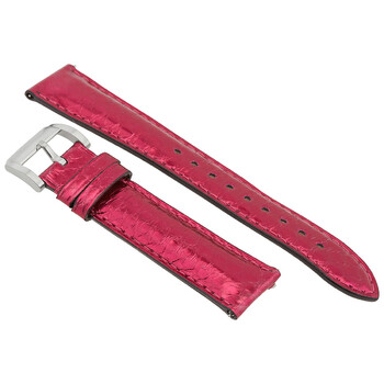 18 mm Metallic Pink Leather Watch Band