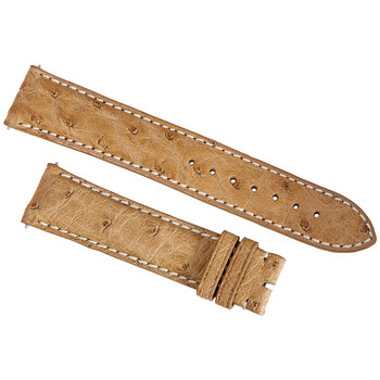 20 MM Matte Light Camel Ostrich Leather Strap