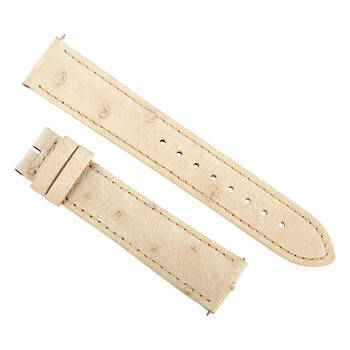 20 MM Matte Winter White Ostrich Leather Strap