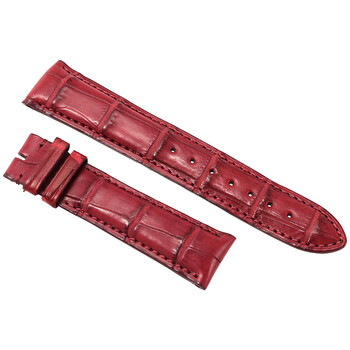 21 MM WineColored Matte Alligator Leather Strap