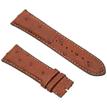 24 MM Matte Brown Ostrich Leather Strap