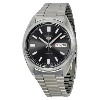 5 Automatic Black Dial Stainless Steel Watch SNXS79K1