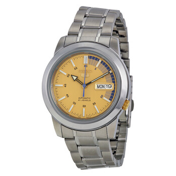 5 Automatic Gold Dial Stainless Steel Watch SNKK29