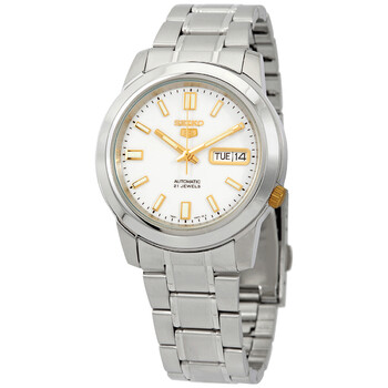 5 Automatic White Dial Watch SNKK07K1