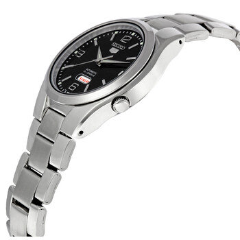 5 Black Dial Stainless Steel Watch SNK623