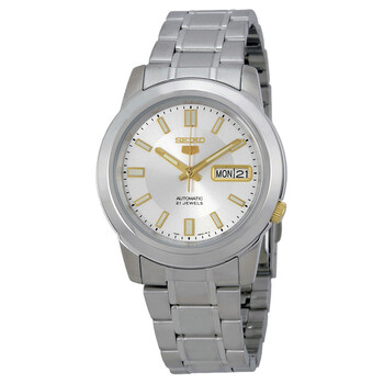 5 Silver Stainless Steel Automatic Watch SNKK09