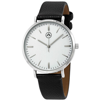 Alba by Akribos White Dial Leather Watch 1033SS