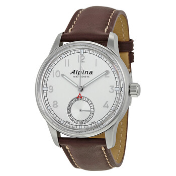 Alpiner Manufacture Silver Dial Brown Leather Watch AL710S4E6