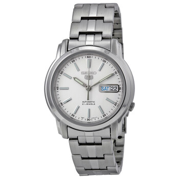 Automatic White Dial Stainless Steel Watch SNKL75