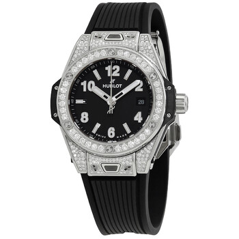 Big Bang One Click Steel Automatic Diamond Black Dial Watch 485.SX.1170.RX.1604