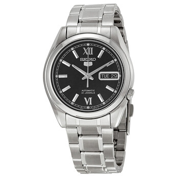 Black Dial Stainless Steel Watch SNKL55