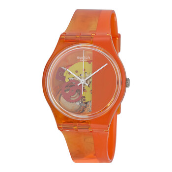 Bloody Orange Skeleton Dial Orange Plastic Watch GO116