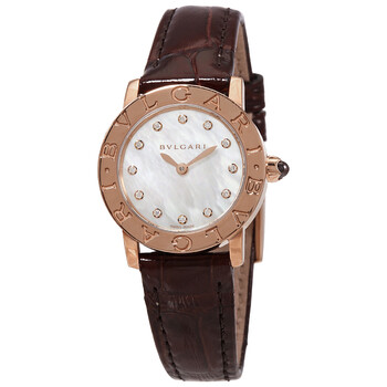 Bvlgari White Mother of Pearl Diamond Dial Watch