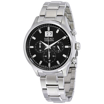 Chronograph Black Dial Stainless Steel Watch SPC083