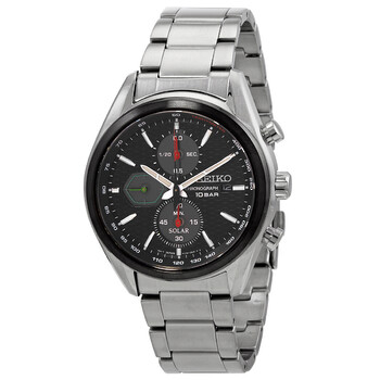 Chronograph Black Dial Stainless Steel Watch SSC803
