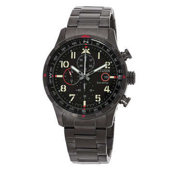Chronograph EcoDrive Black Dial Watch CA079750E