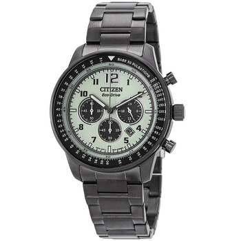Chronograph EcoDrive Green Dial Watch CA450784X