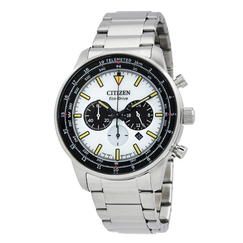 Chronograph EcoDrive White Dial Watch CA450091A