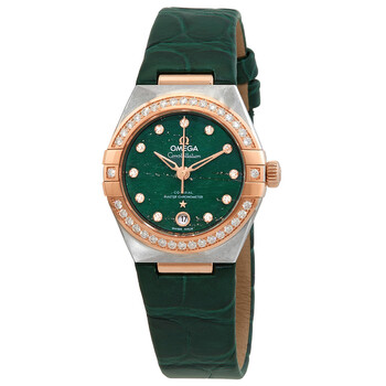 Constellation Automatic Chronometer Diamond Green Dial Watch 131.28.29.20.99.001