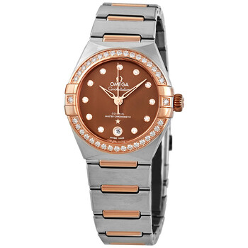 Constellation Automatic Diamond Brown Dial Watch 131.25.29.20.63.001