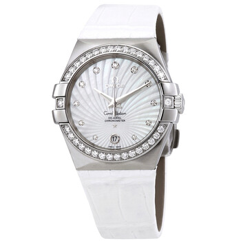Constellation CoAxial Automatic Chronometer Diamond White Mother of Pearl Dial Watch 123.18.35.20.55.001