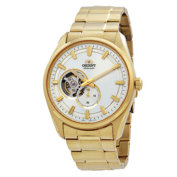 Contemporary Semi Skeleton Automatic White Dial Watch RAAR0007S10B