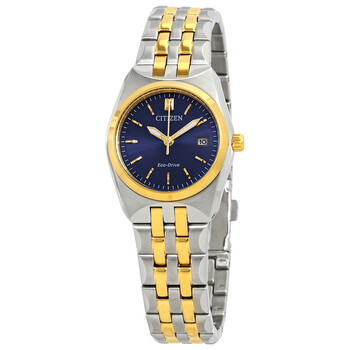 Corso EcoDrive Blue Dial Twotone Watch EW229453L