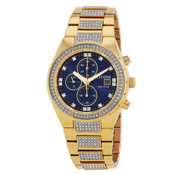 Crystal Chronograph Blue Dial Watch CA075258L